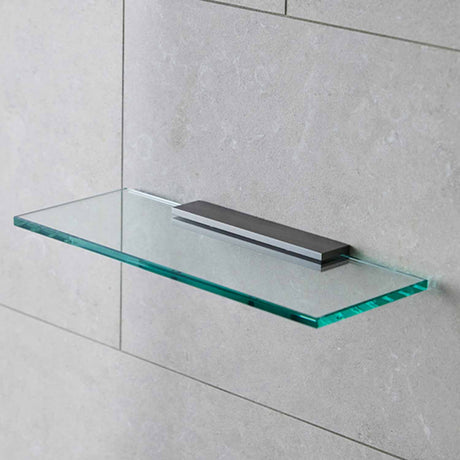 Miller Classic 400mm Glass Shelf with Gunmetal Fixing Bracket