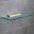 Miller Classic 400mm Glass Shelf with Polished Brass Fixing Bracket