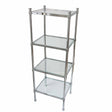 Miller Classic 4 Tier Clear Glass Shelf Unit in Chrome