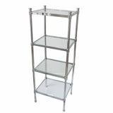 Miller Classic 4 Tier Clear Glass Shelf Unit in Chrome