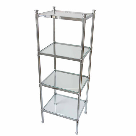 Miller Classic 4 Tier Clear Glass Shelf Unit in Chrome