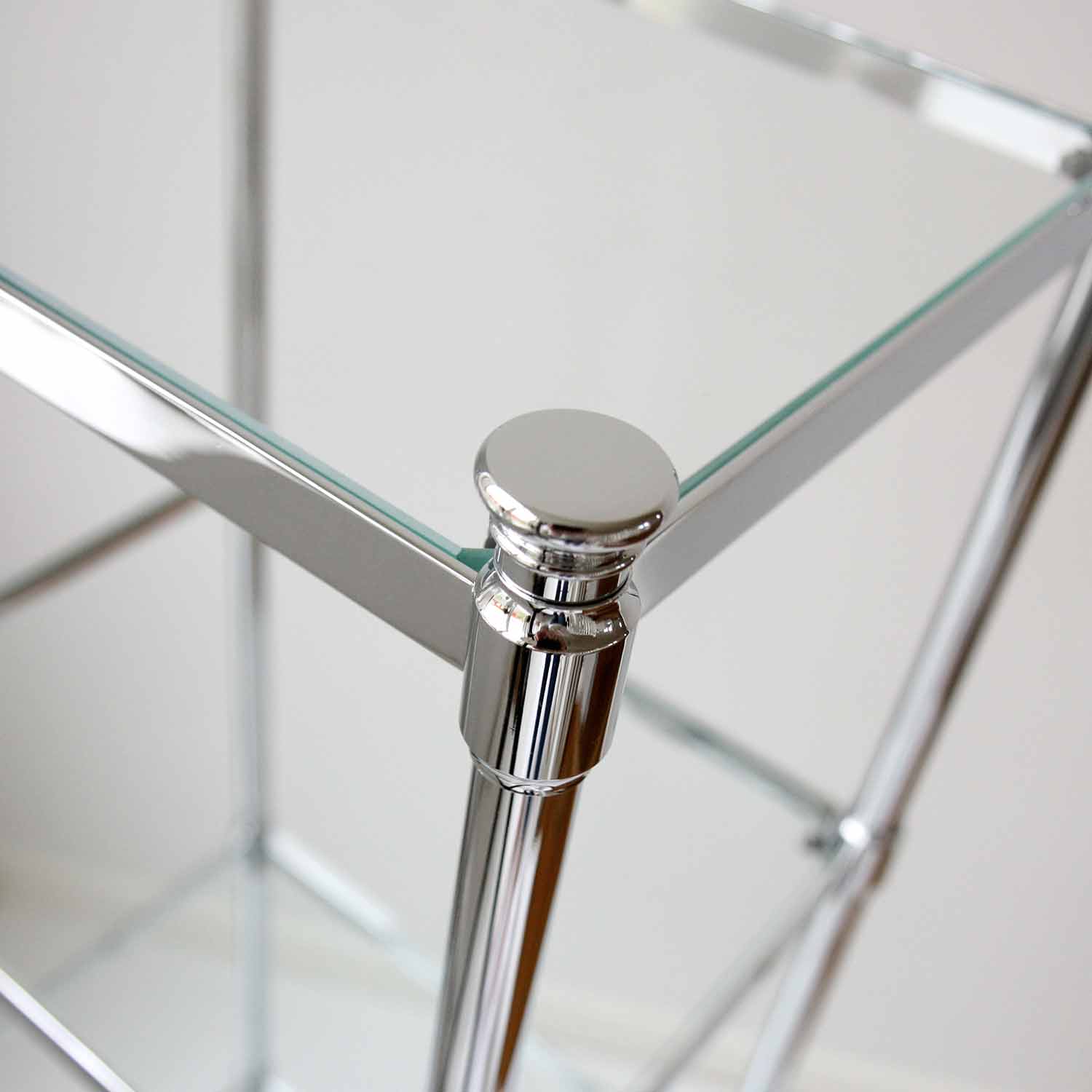 Miller Classic 4 Tier Clear Glass Shelf Unit in Chrome 2