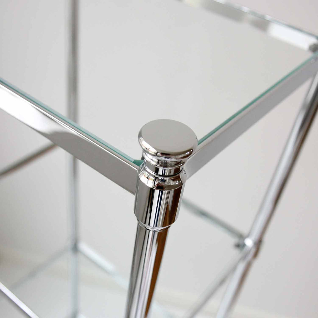 Miller Classic 4 Tier Clear Glass Shelf Unit in Chrome 2