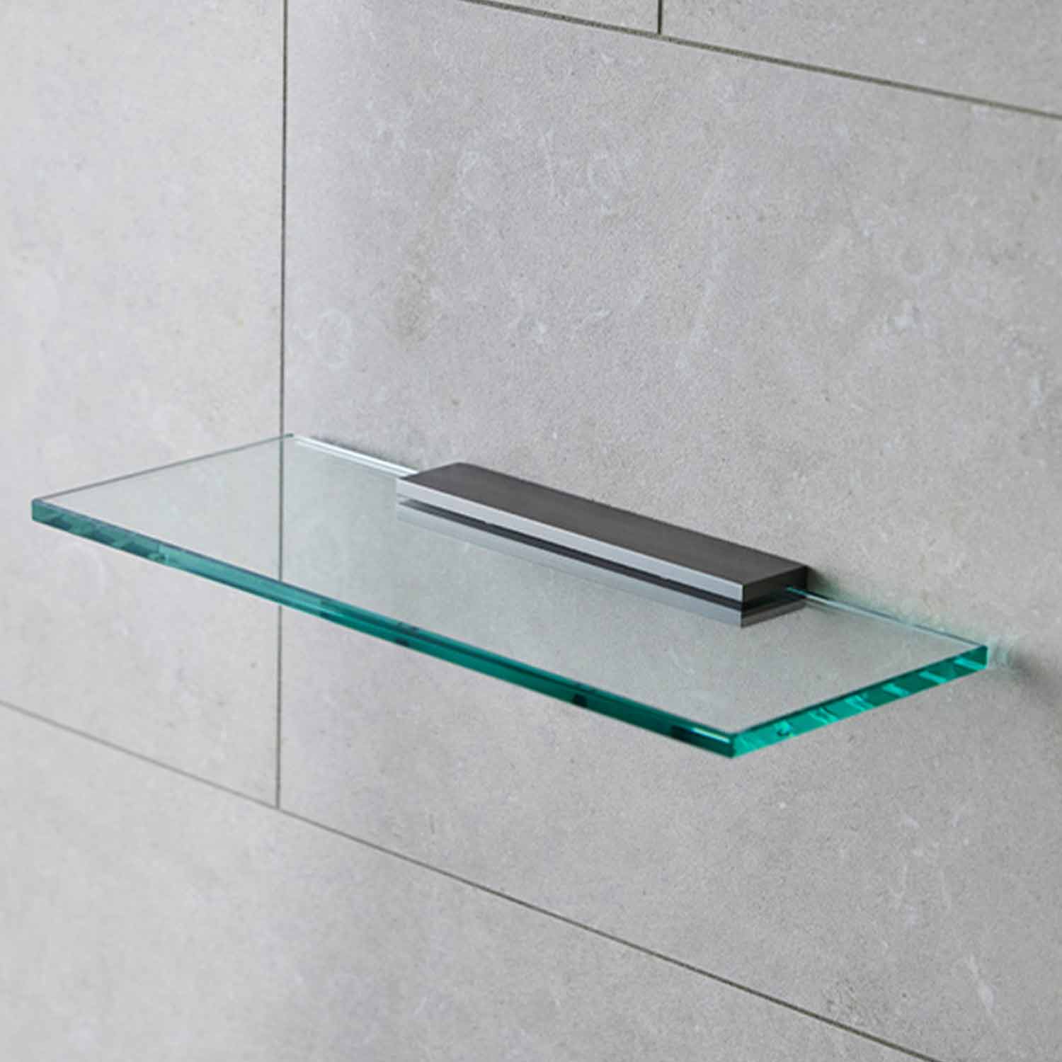 Miller Classic 500mm Glass Shelf with Gunmetal Fixing Bracket
