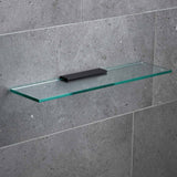 Miller Classic 500mm Glass Shelf with Matt Black Fixing Bracket