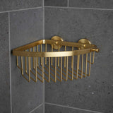 Miller Classic Corner Soap Basket in Brushed Brass lifestyle