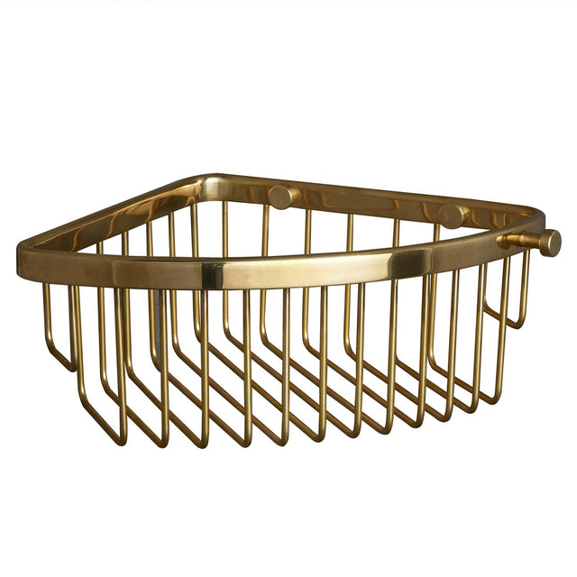 Miller Classic Corner Soap Basket in Polished Brass