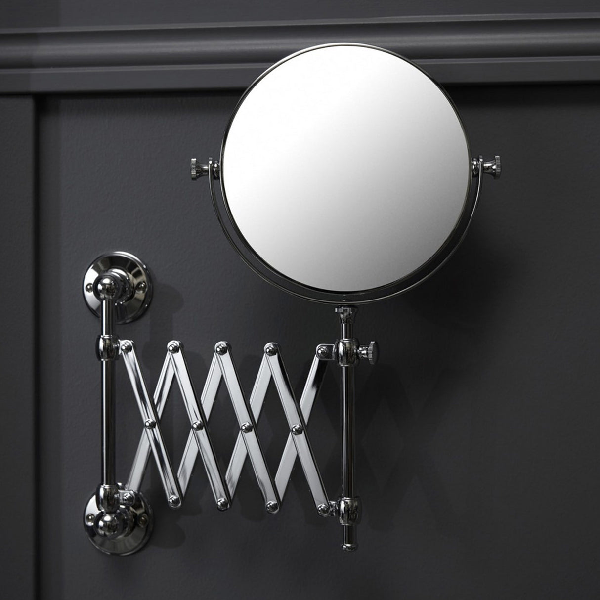 Miller Classic Extending Round Magnifying Mirror in Chrome 2