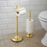 Miller Classic Freestanding Spare Toilet Roll Holder in Brushed Brass lifestyle