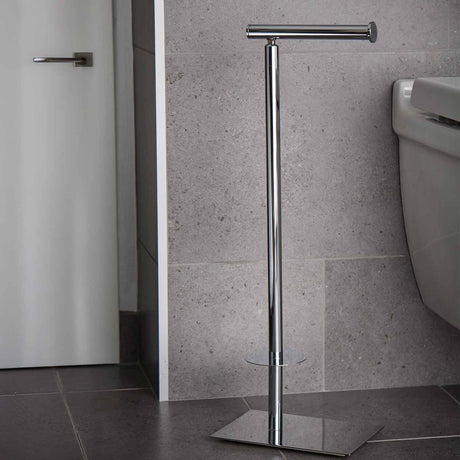 Miller Classic Freestanding Toilet And Spare Roll Holder in Chrome lifestyle