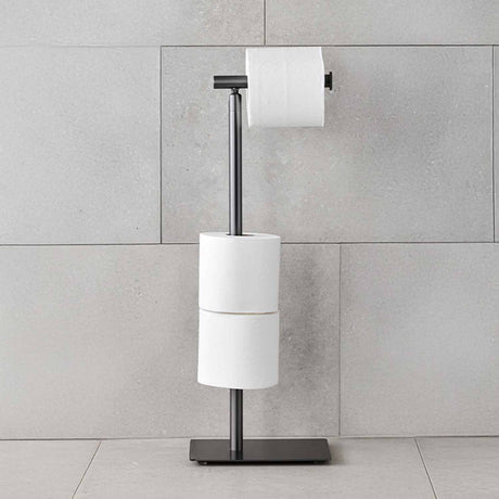 Miller Classic Freestanding Toilet And Spare Roll Holder in Gunmetal 2