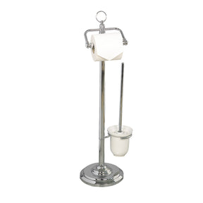 Miller Classic Freestanding Toilet Roll Holder And Toilet Brush Set in Chrome
