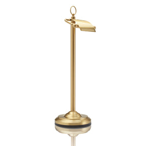 Miller Classic Freestanding Toilet Roll Holder with Lid in Brushed Brass