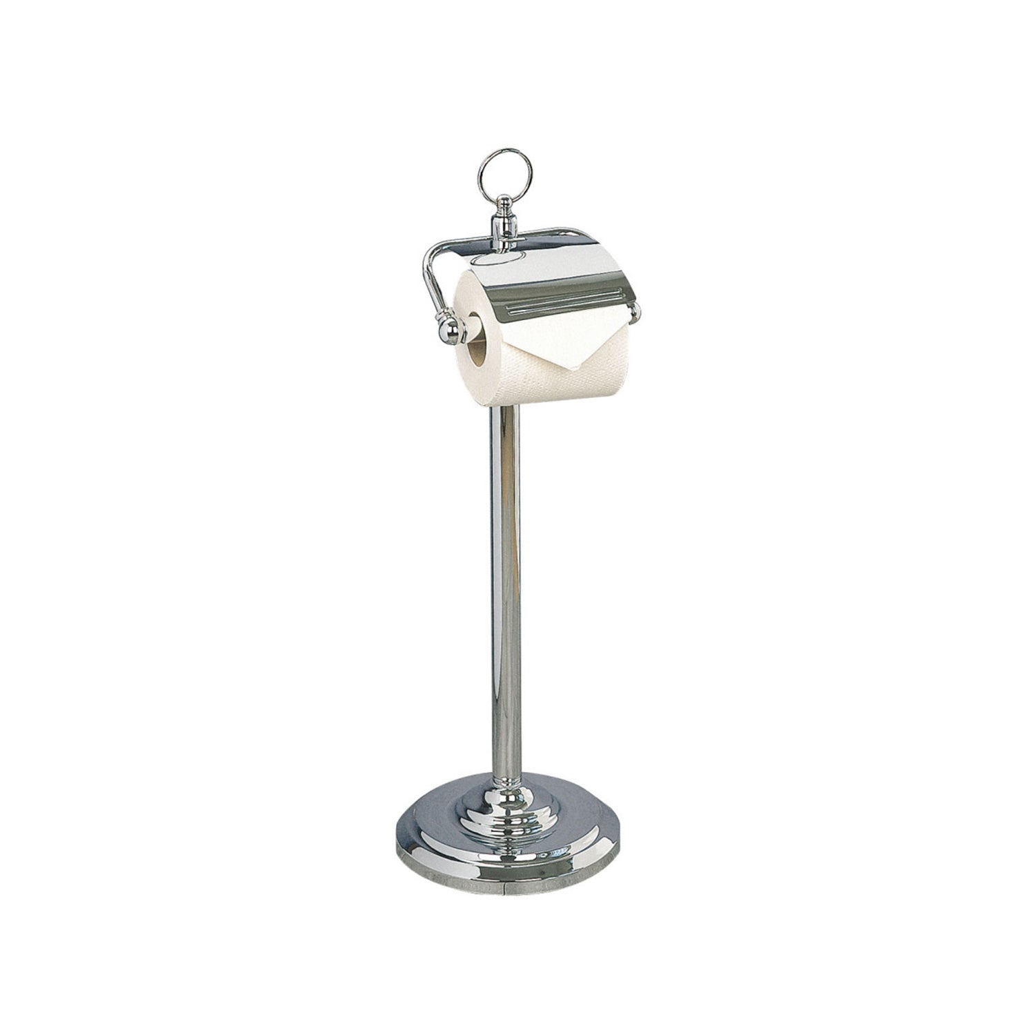 Miller Classic Freestanding Toilet Roll Holder with Lid in Chrome