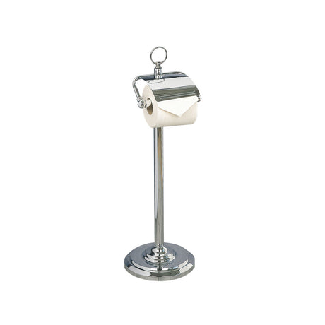 Miller Classic Freestanding Toilet Roll Holder with Lid in Chrome