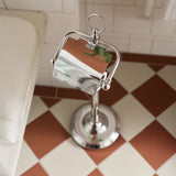 Miller Classic Freestanding Toilet Roll Holder with Lid in Chrome lifestyle