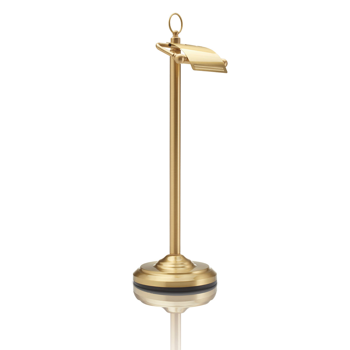Miller Classic Freestanding Toilet Roll Holder with Lid in Polished Brass