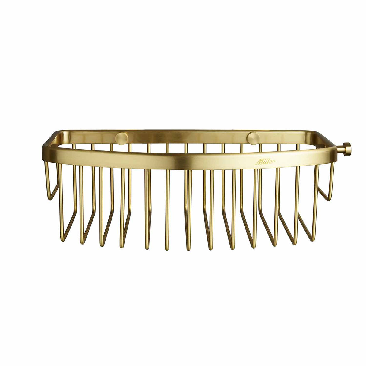 Miller Classic Gluable D Shaped Shower Basket in Brushed Brass