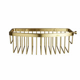 Miller Classic Gluable D Shaped Shower Basket in Brushed Brass