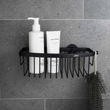 Miller Classic Gluable D Shaped Shower Basket in Matt Black lifestyle