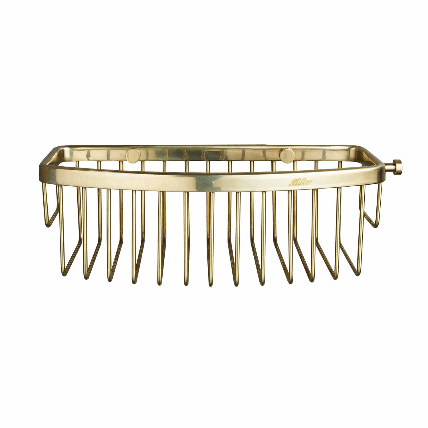 Miller Classic Gluable D Shaped Shower Basket in Polished Brass