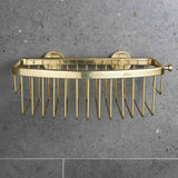 Miller Classic Gluable D Shaped Shower Basket in Polished Brass lifestlye
