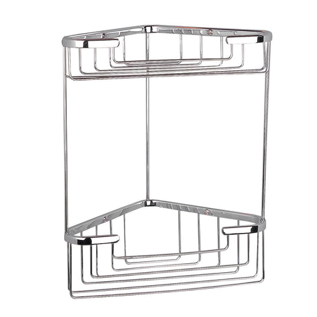 Miller Classic Large 2 Tier Corner Basket in Chrome