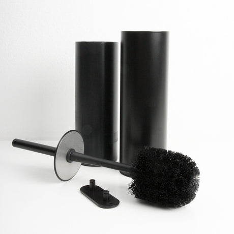 Miller Classic Toilet Brush Set with Spare Brush Head in Matt Black 2