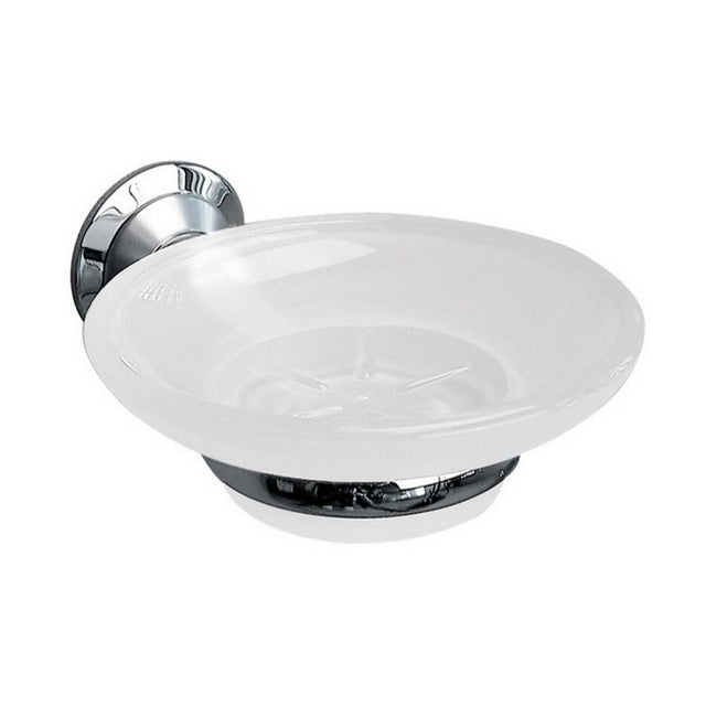 Miller Metro Frosted Glass Soap Dish and Chrome Holder