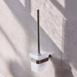 Miller Miami Toilet Brush Set in Brushed Nickel with Frosted Glass Bowl