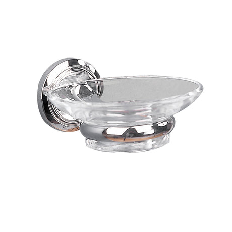 Miller Oslo Clear Glass Soap Dish and Chrome Holder