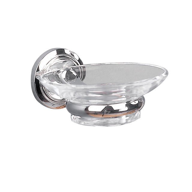 Miller Oslo Clear Glass Soap Dish and Chrome Holder