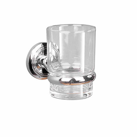 Miller Oslo Clear Glass Tumbler and Chrome Holder