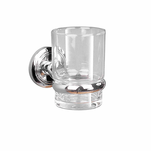 Miller Oslo Clear Glass Tumbler and Chrome Holder