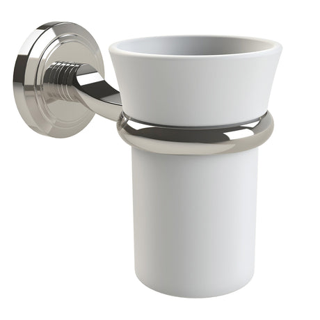 Miller Oslo Clear Glass Tumbler and Polished Nickel Holder