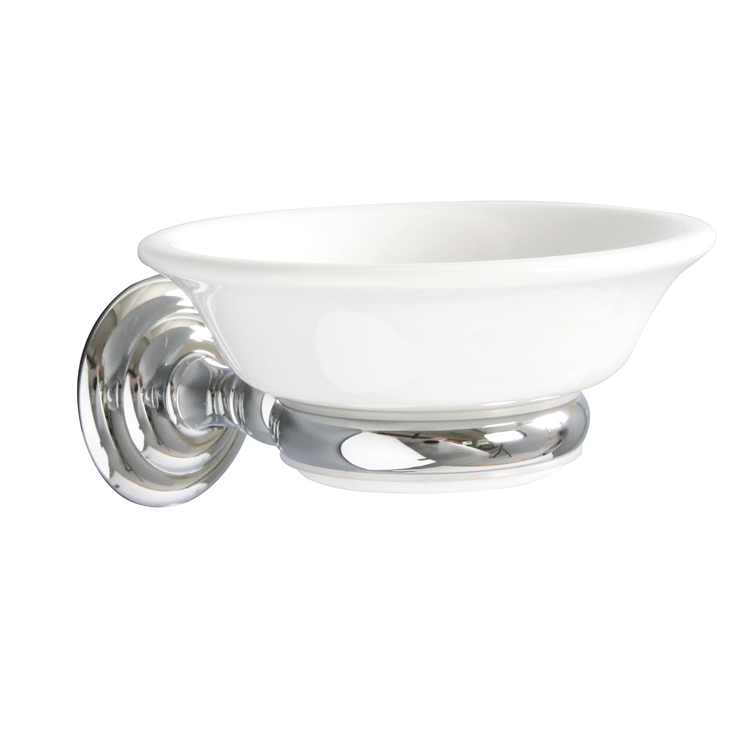 Miller Richmond White Ceramic Soap Dish with Chrome Holder