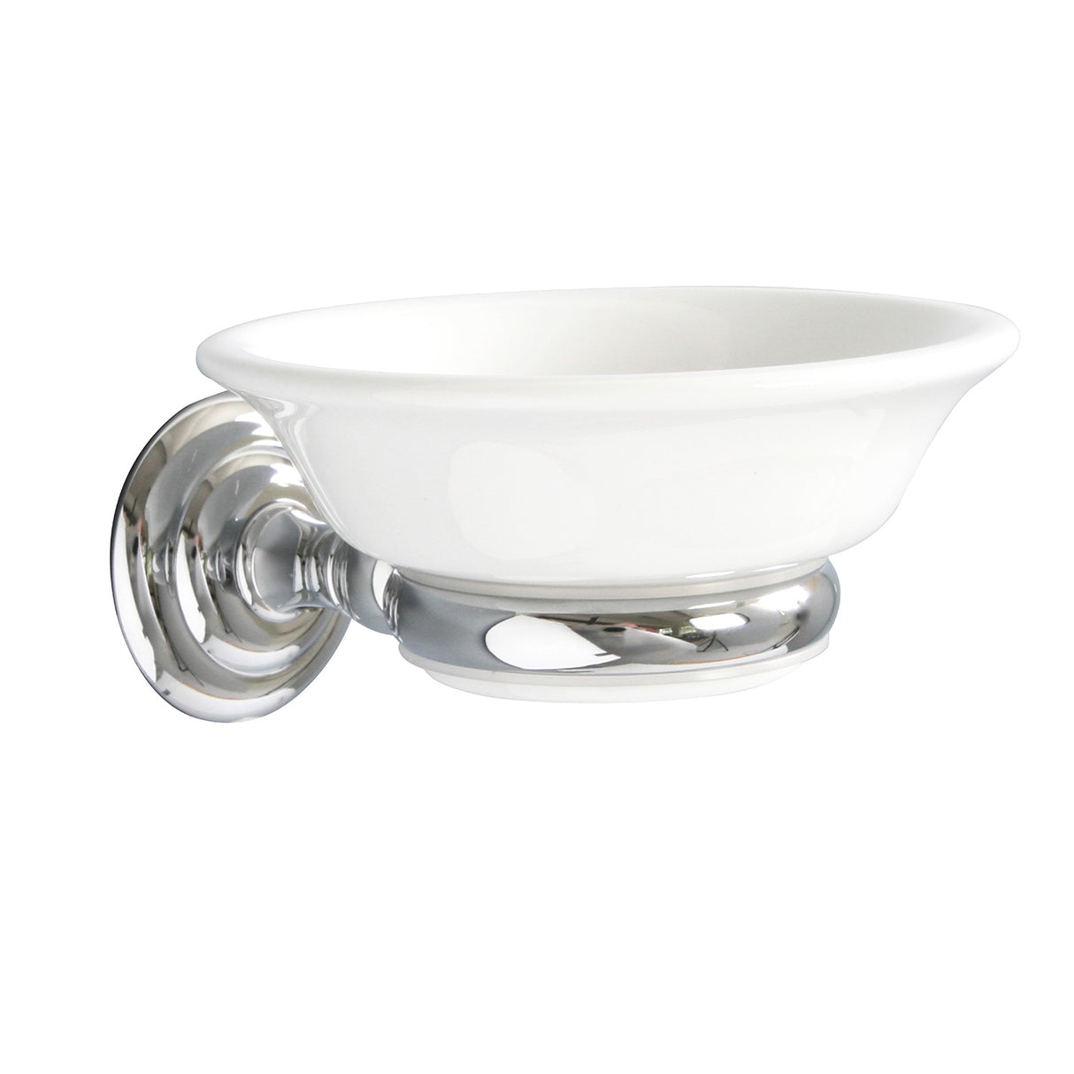 Miller Richmond White Ceramic Soap Dish with Chrome Holder