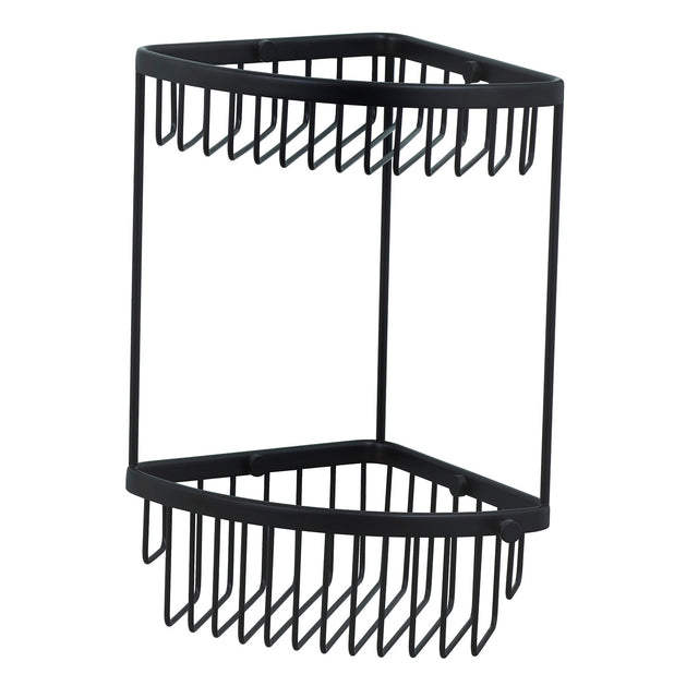 Miller Signature 2 Tier Corner Basket in Matt Black