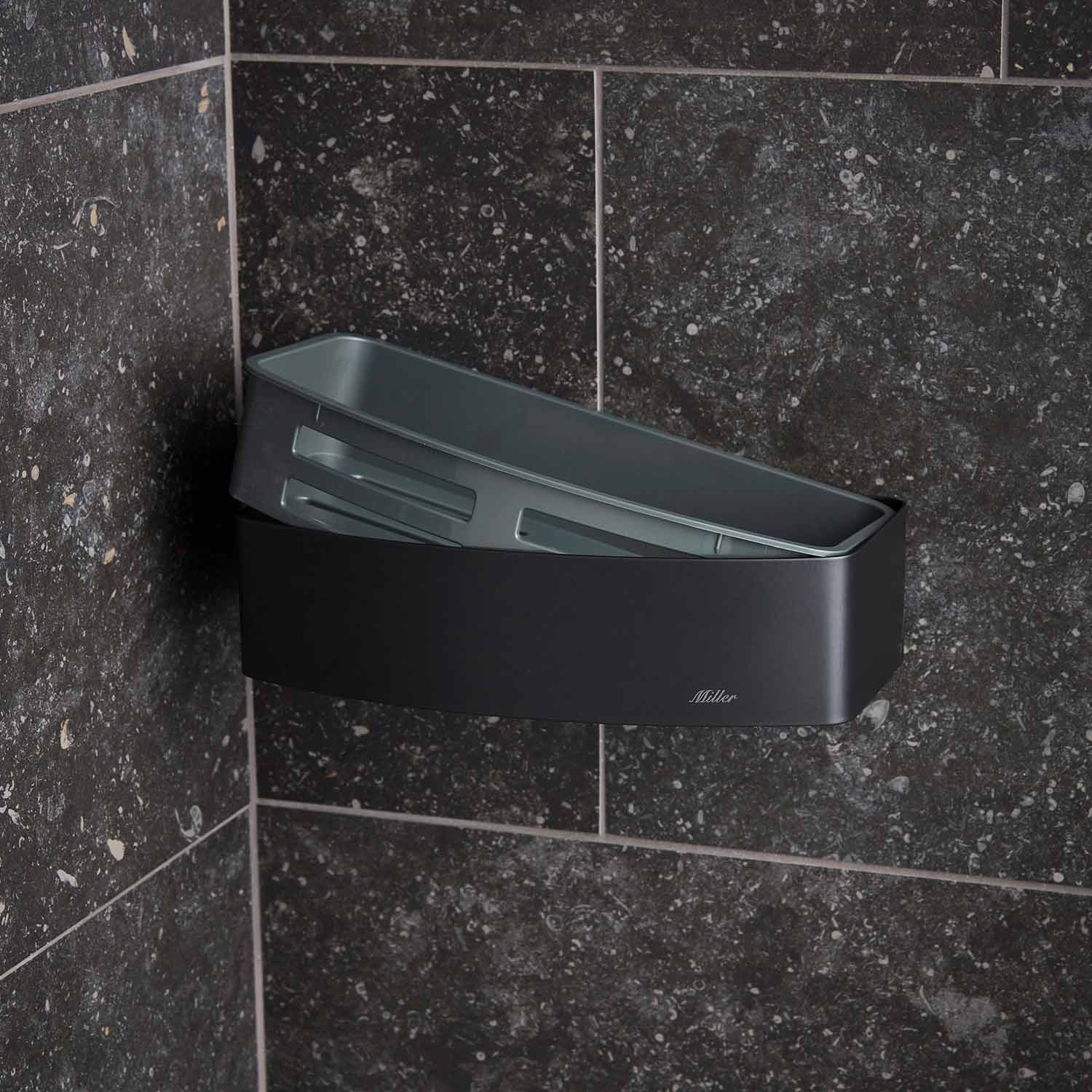 Miller Signature D Shaped Basket with Removable Tray in Matt Black 2