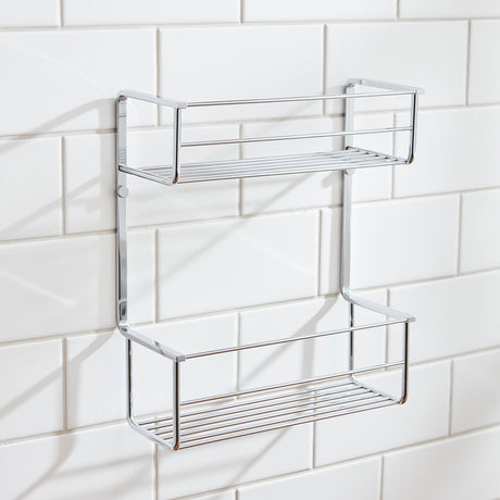 Miller Signature Two Tier Shower Basket in Chrome