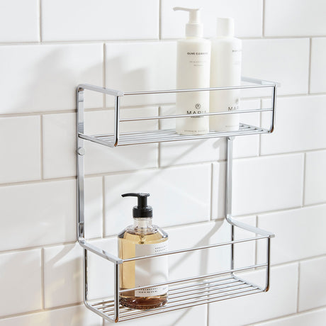 Miller Signature Two Tier Shower Basket in Chrome 2