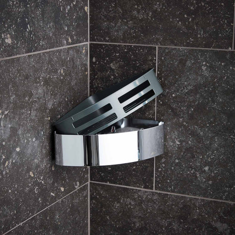 Miller Singature Corner Basket with Removable Tray in Chrome 2