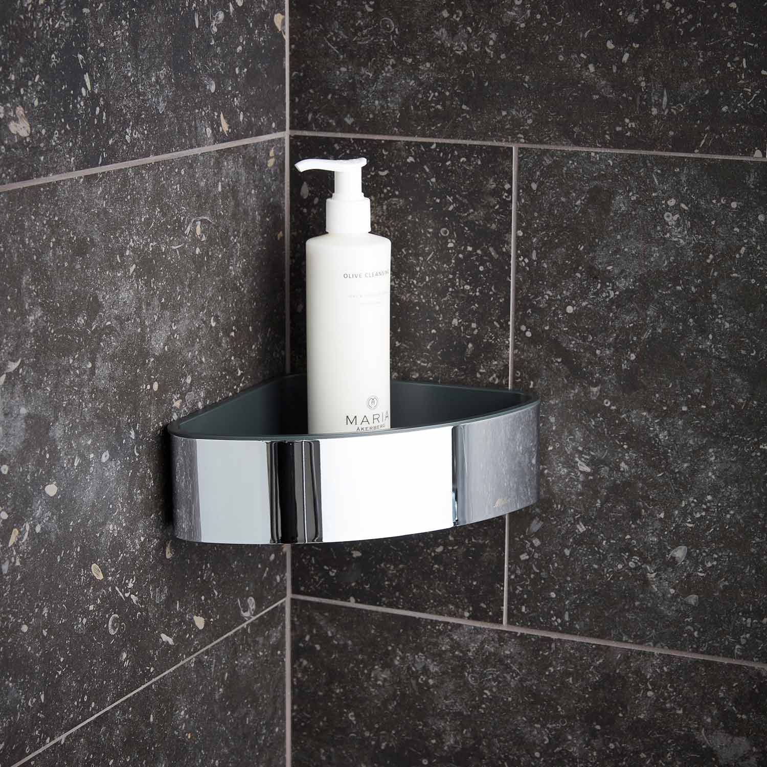 Miller Singature Corner Basket with Removable Tray in Chrome 3