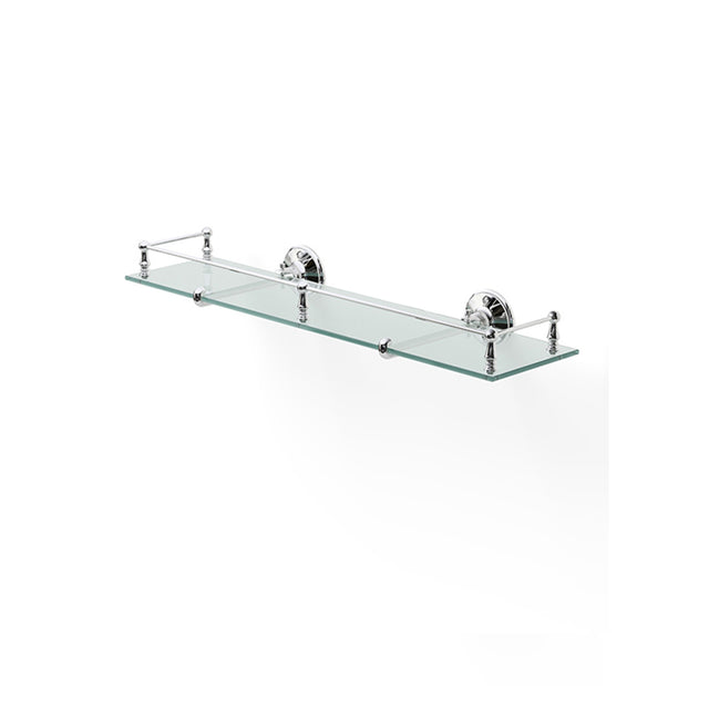 Miller Stockholm 500mm Glass Shelf with Chrome Guard Rail