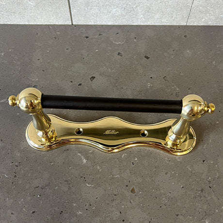 Miller Stockholm Double Post Toilet Roll Holder in Polished Brass