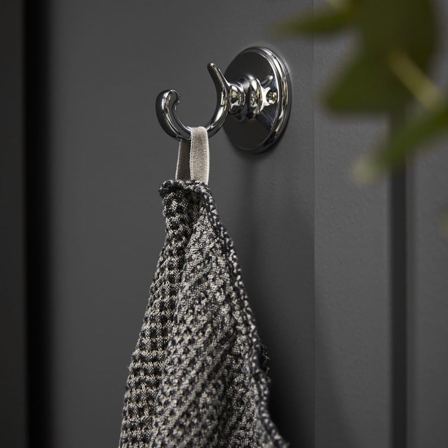 Miller Stockholm Single Robe Hook in Chrome lifestyle