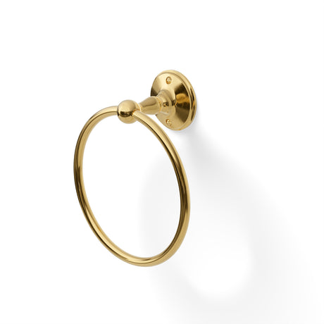 Miller Stockholm Towel Ring in Polished Brass