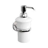 Miller Stockholm White Ceramic Lotion Bottle and Chrome Holder