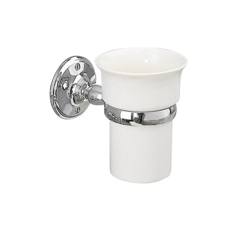 Miller Stockholm White Ceramic Tumbler and Chrome Holder