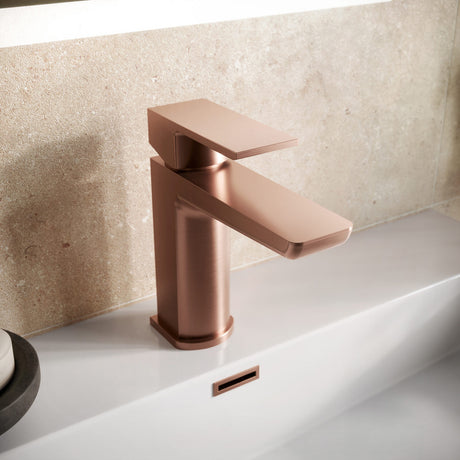 Muro Mono Brushed Bronze Basin Mixer with Push Waste lifestyle